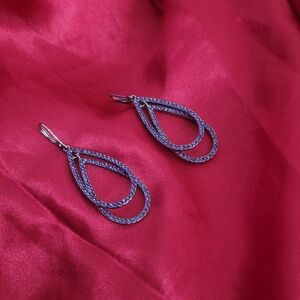 Avenue Blue Crystal Dangle Earrings